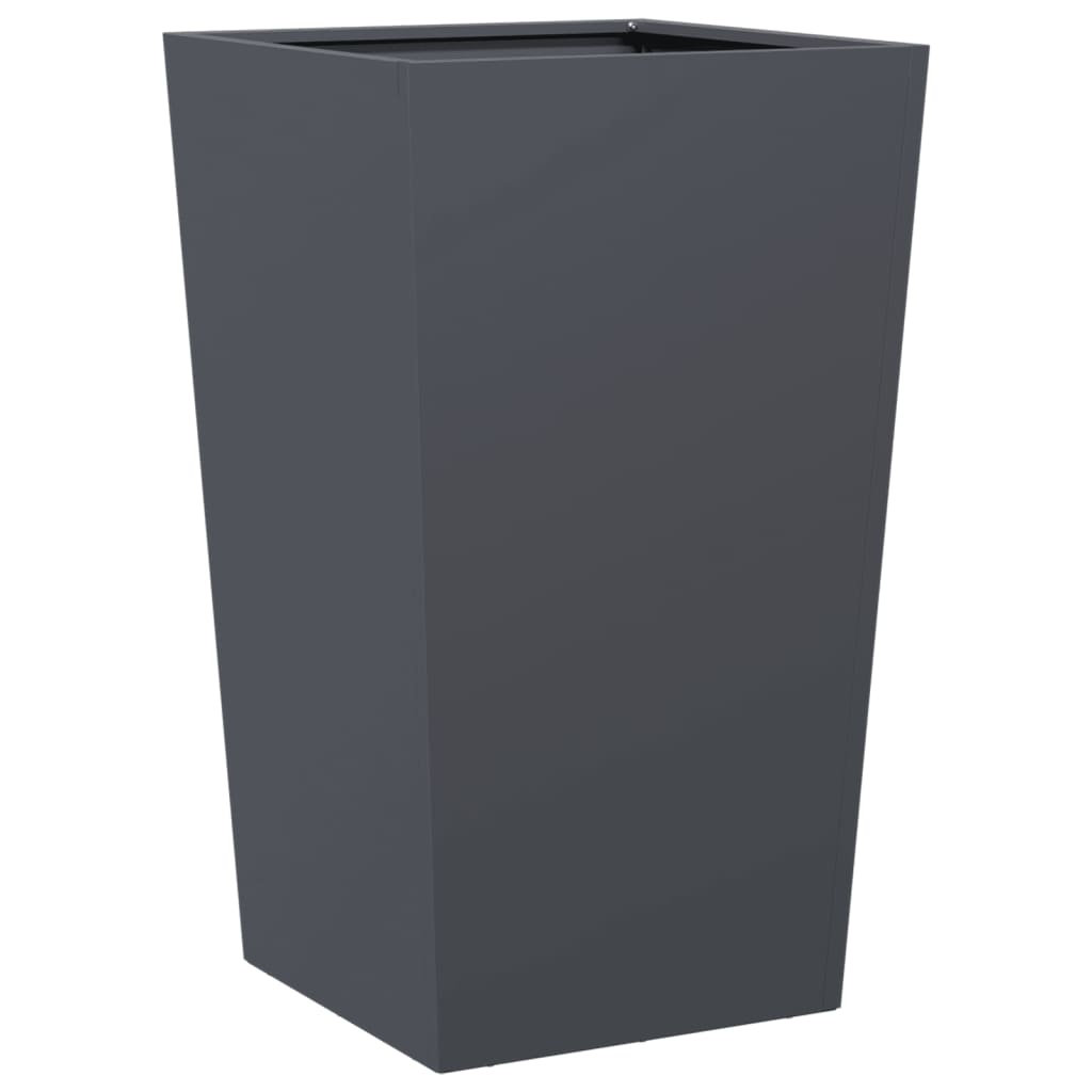 Plant pot 2 pcs. Anthracite 45x45x75 cm steel