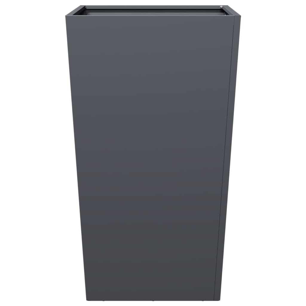 Plant pot 2 pcs. Anthracite 45x45x75 cm steel