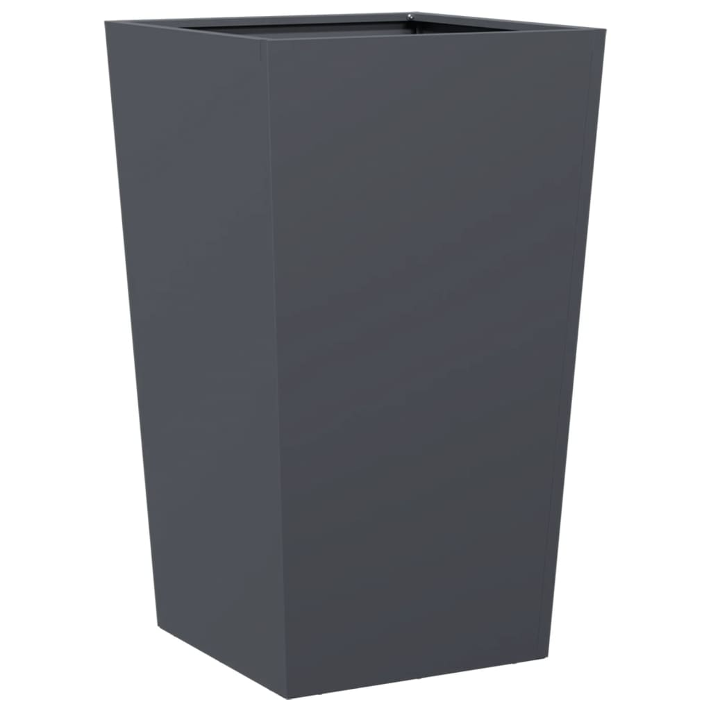 Plant pot 2 pcs. Anthracite 45x45x75 cm steel