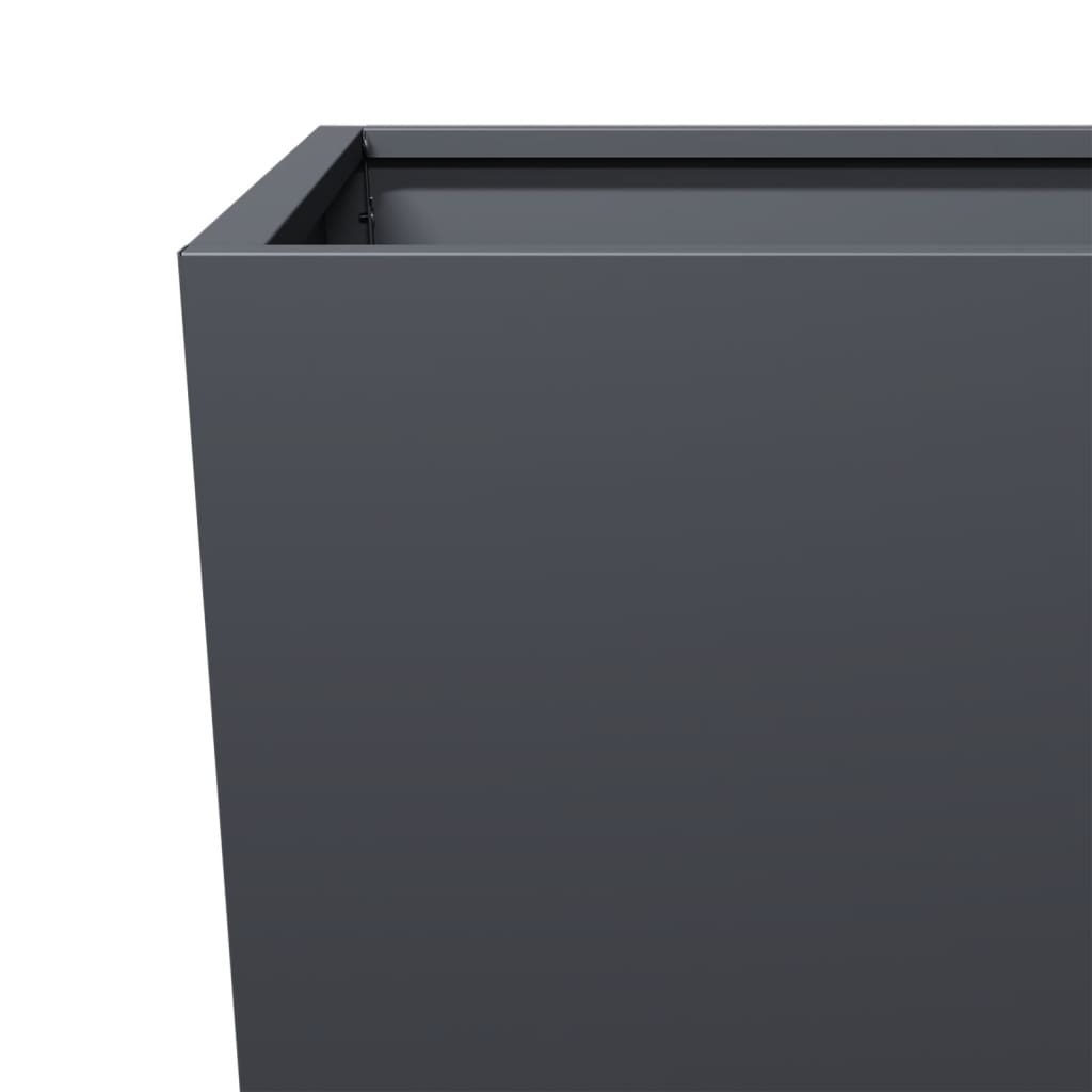 Plant pot 2 pcs. Anthracite 45x45x75 cm steel