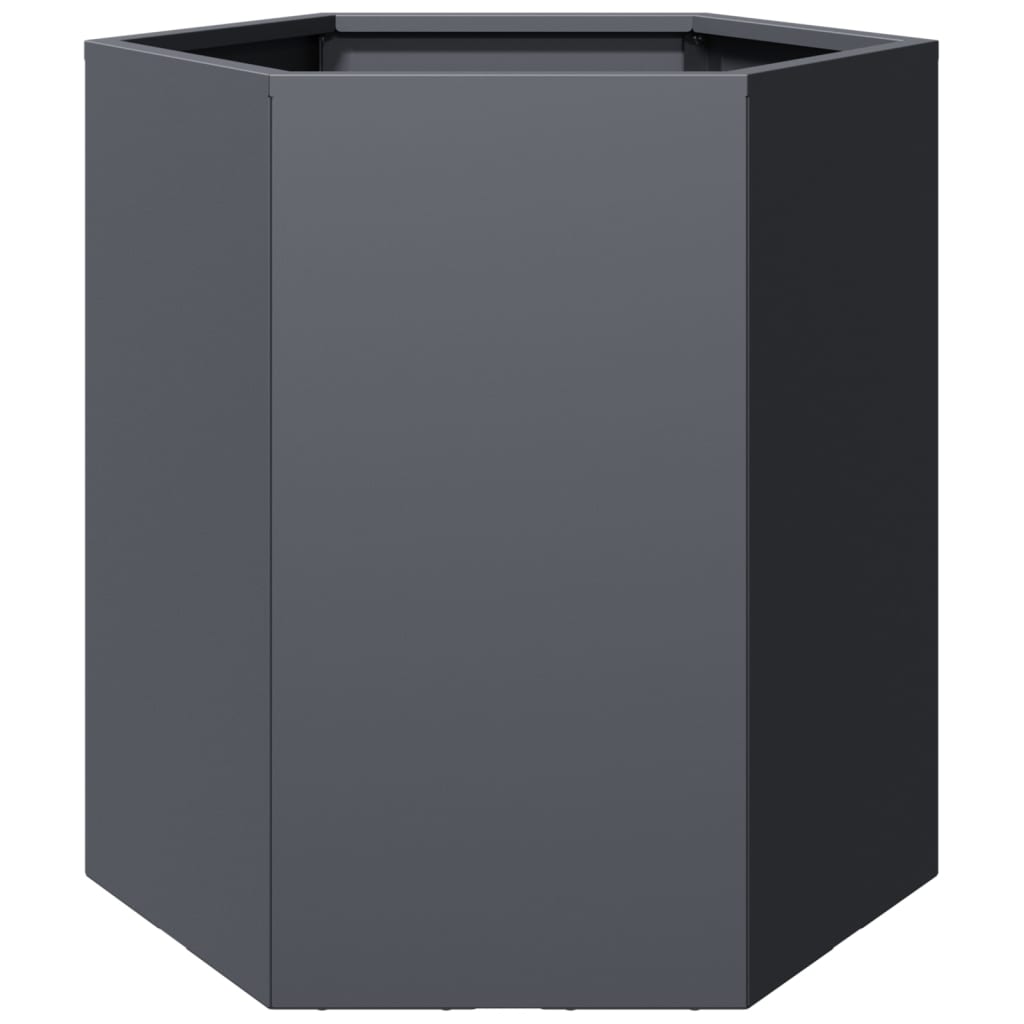 Garden Planters 2 Pieces Anthracite Hexagonal 46x40x45 Steel