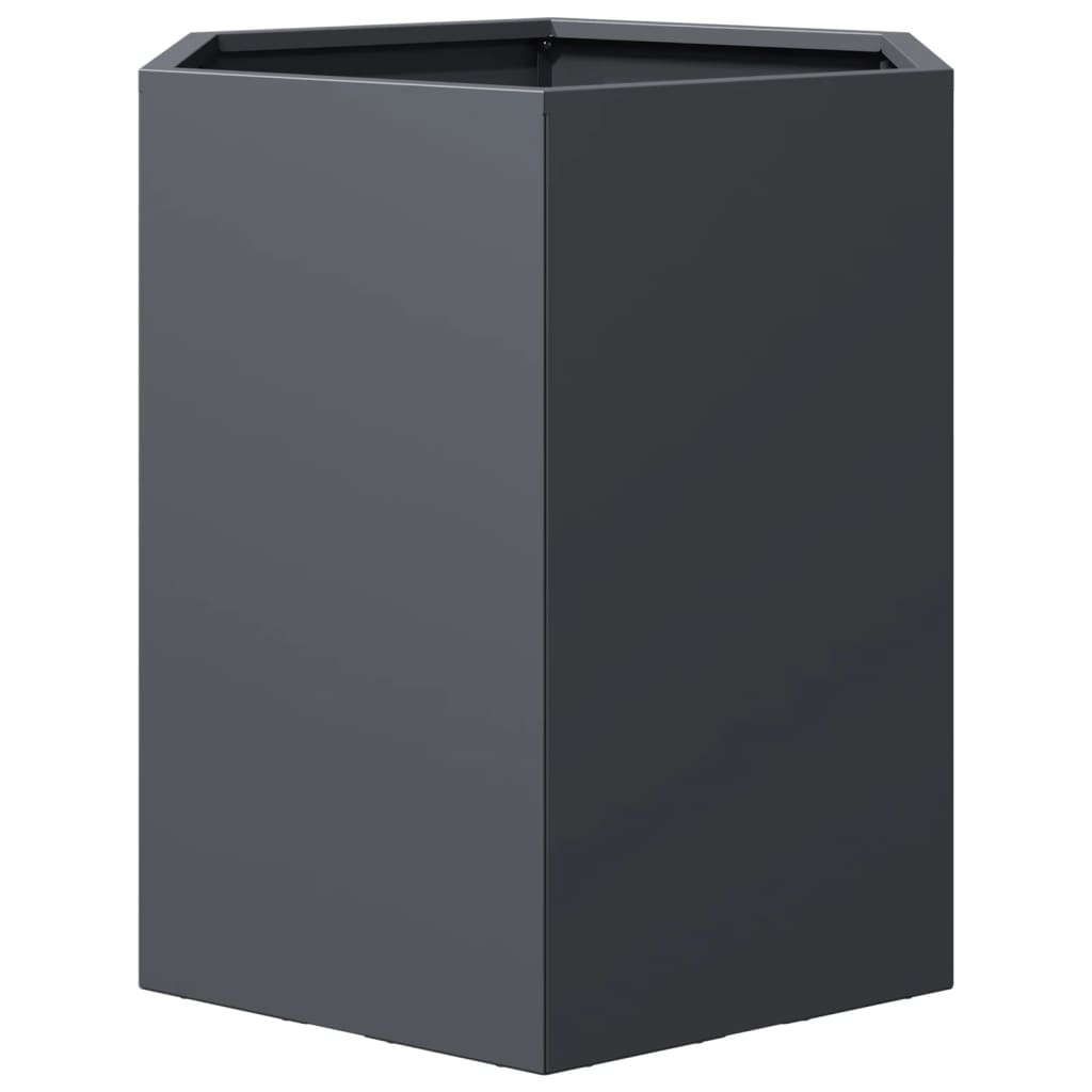 Garden Planters 2 Pieces Anthracite Hexagonal 46x40x45 Steel