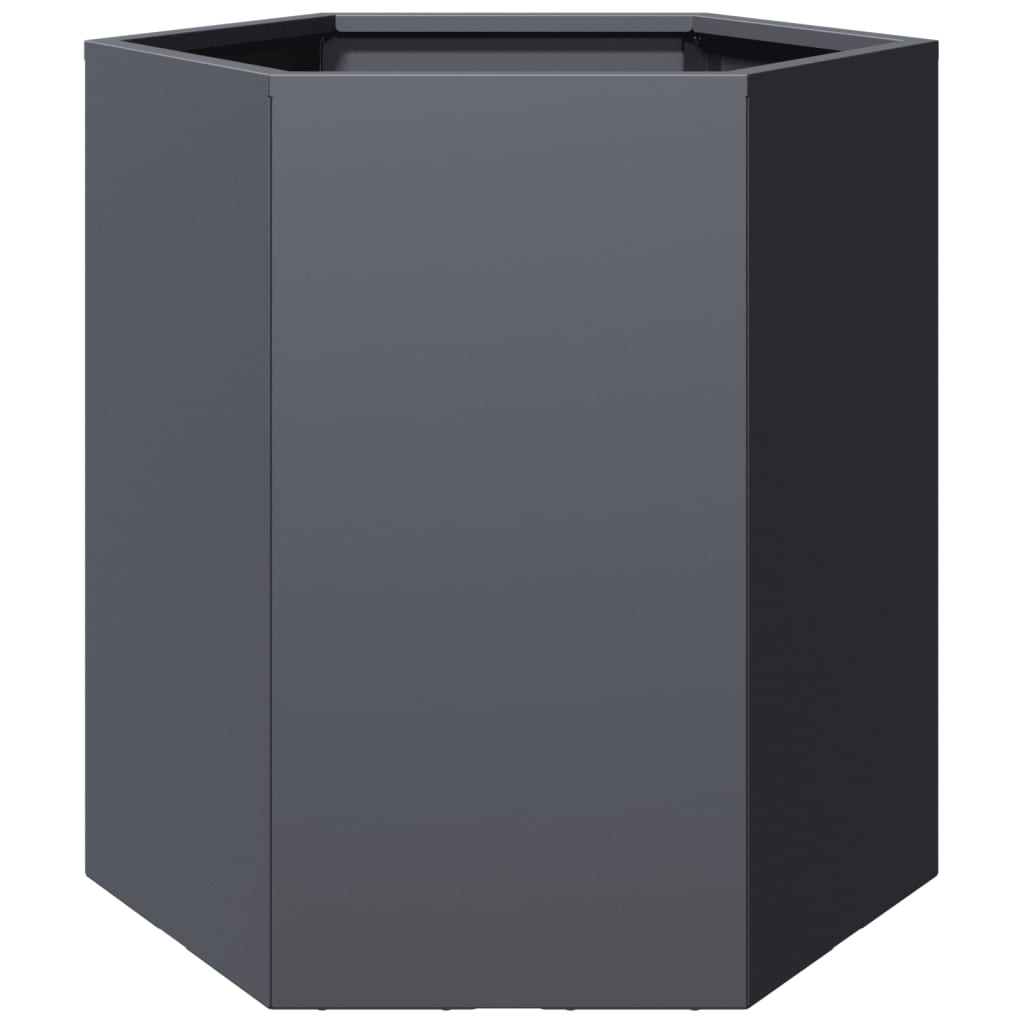 Garden Planters 2 Pieces Anthracite Hexagonal 46x40x45 Steel