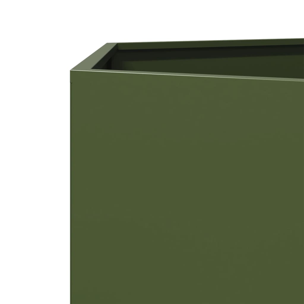 Garden Planters 2 pcs. Olive Green Hexagonal 46x40x45 cm Steel