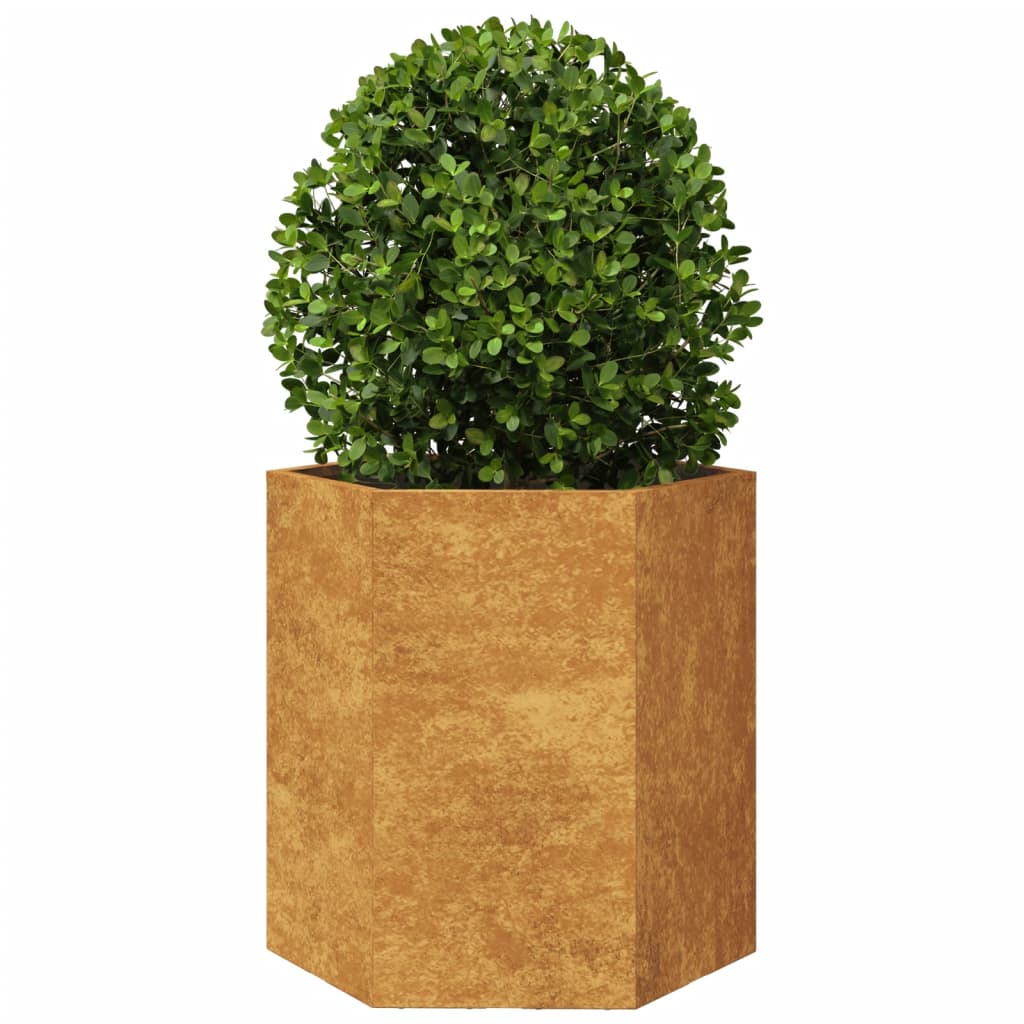 Plant pot 2 pcs. Hexagonal 46x40x45 cm Weatherproof steel