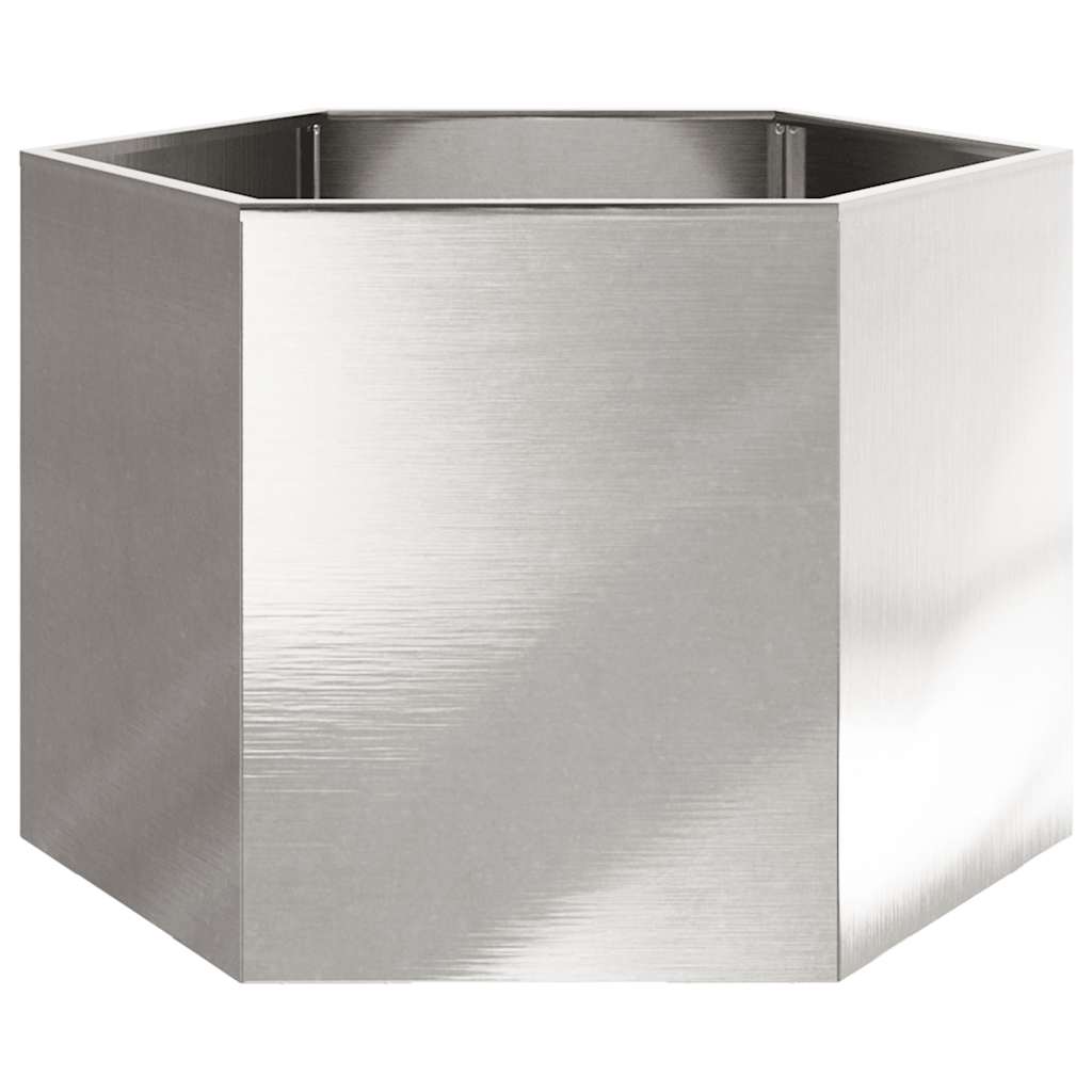 Pflanzkübel Sechseckig 69x60x45 Edelstahl