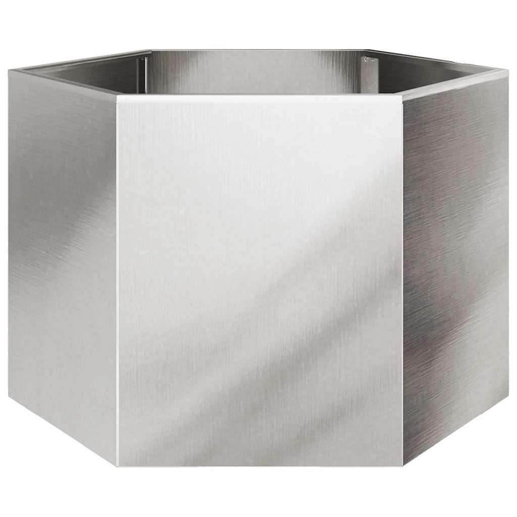 Pflanzkübel Sechseckig 69x60x45 Edelstahl
