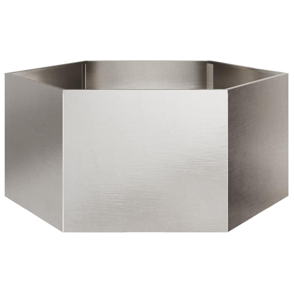 Pflanzkübel Sechseckig 104x90x45 Edelstahl