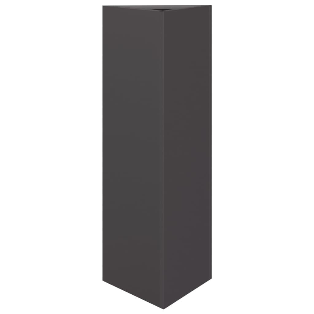 Plant Pot 2 Pcs Black Triangular 30x26x75 cm Steel