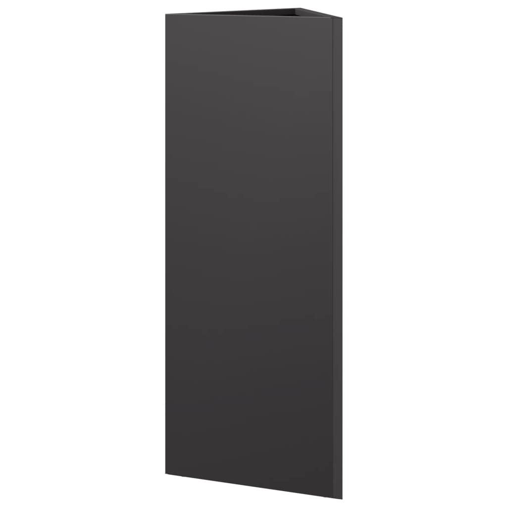 Plant Pot 2 Pcs Black Triangular 30x26x75 cm Steel