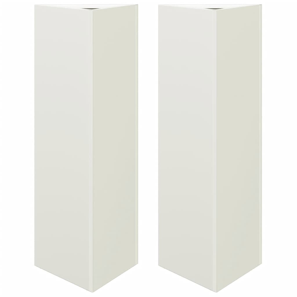 Pflanzkübel 2 Stk. Weiß Dreieckig 30x26x75 cm Stahl