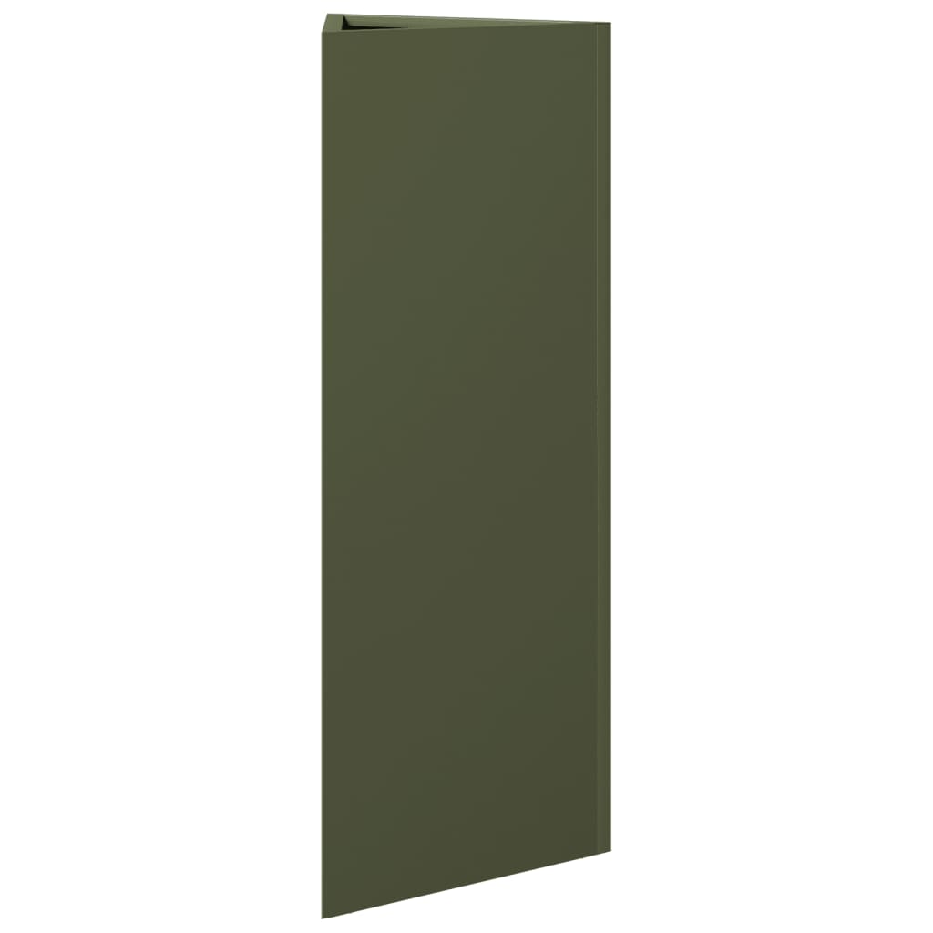 Plant Pot Olive Green Triangular 30x26x75 cm Steel