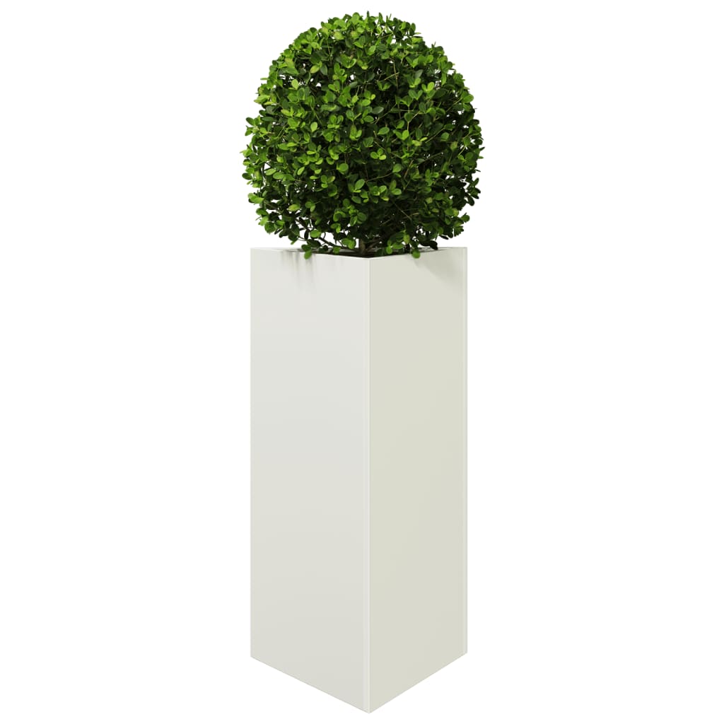 Plant Pot White Triangular 40x34.5x70 cm Steel