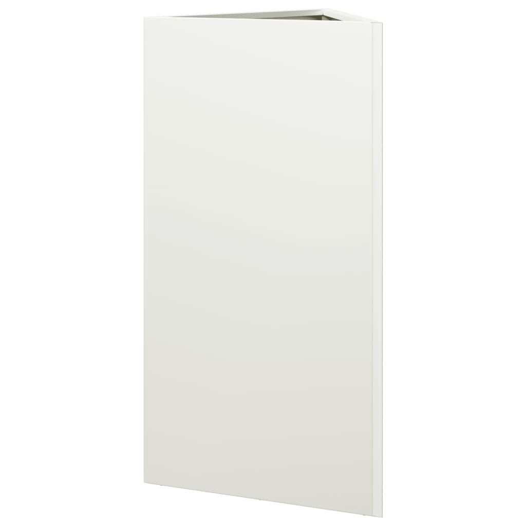 Plant Pot White Triangular 40x34.5x70 cm Steel