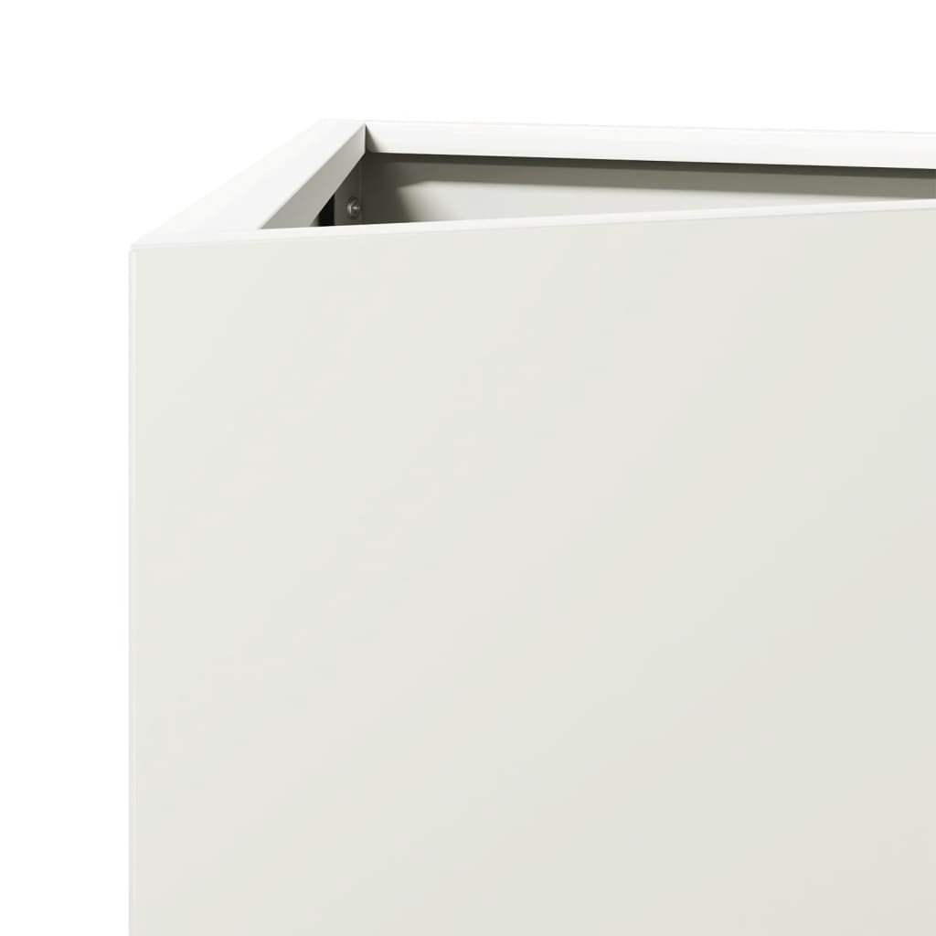 Plant Pot White Triangular 40x34.5x70 cm Steel