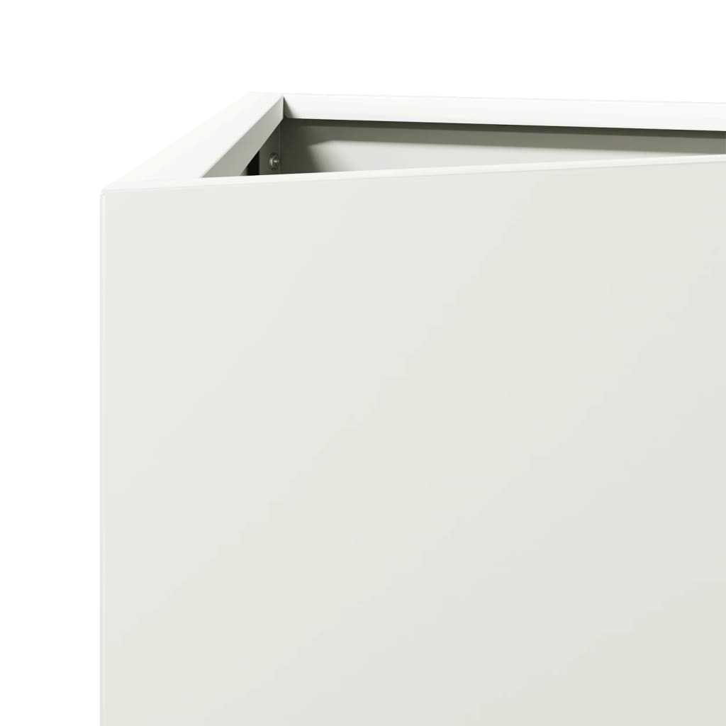 Plant Pot White Triangular 50x43x75 cm Steel