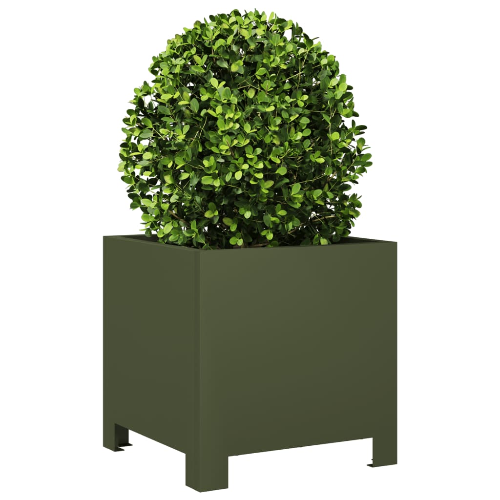 Plant Pot Olive Green 30x30x30 Steel