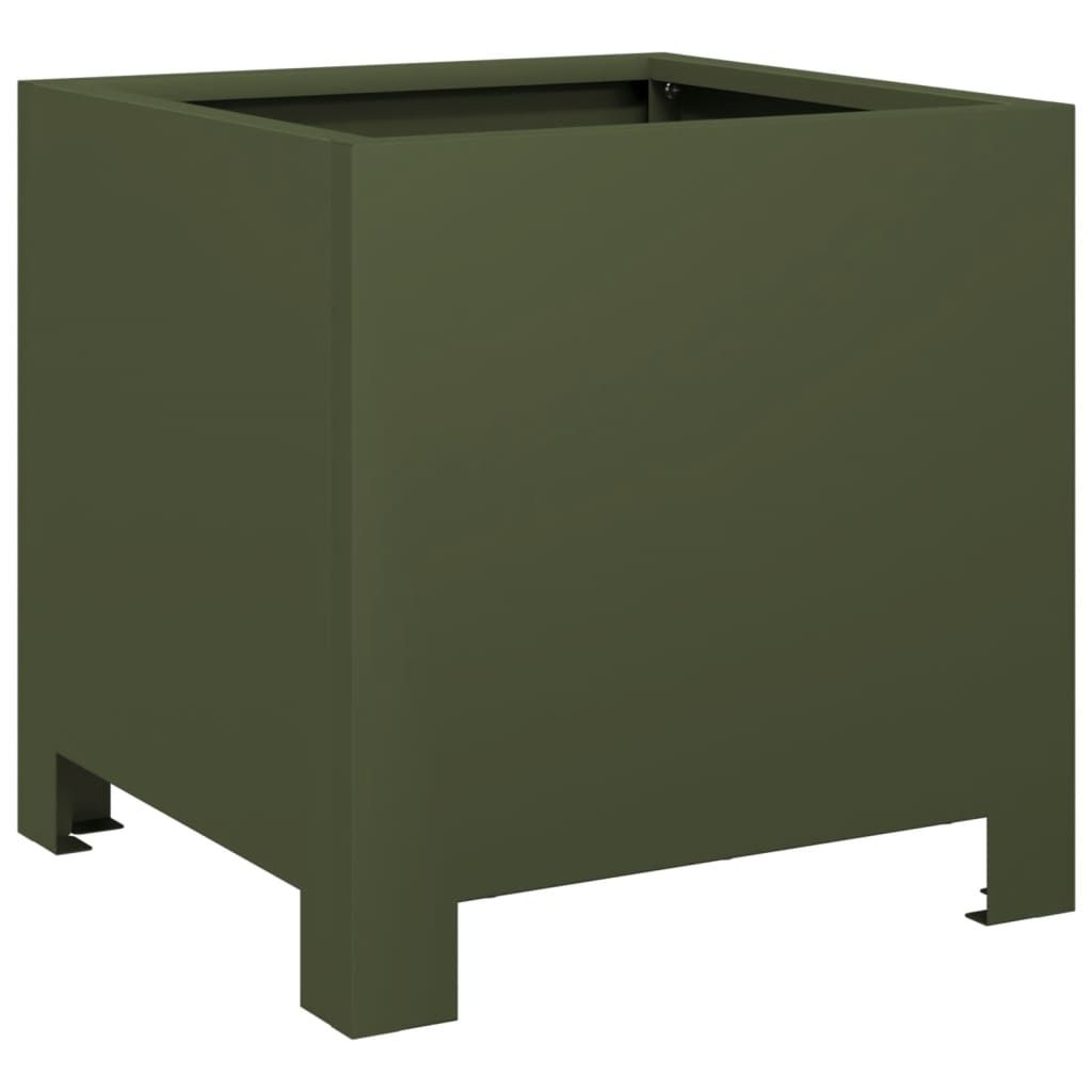 Plant Pot Olive Green 30x30x30 Steel