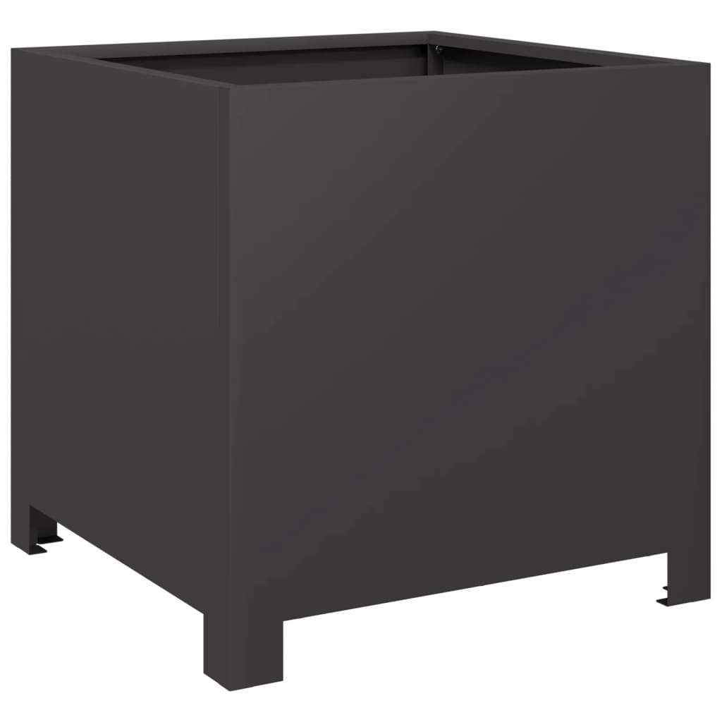 Plant Pot 2 pcs. Black 40x40x40 cm Steel