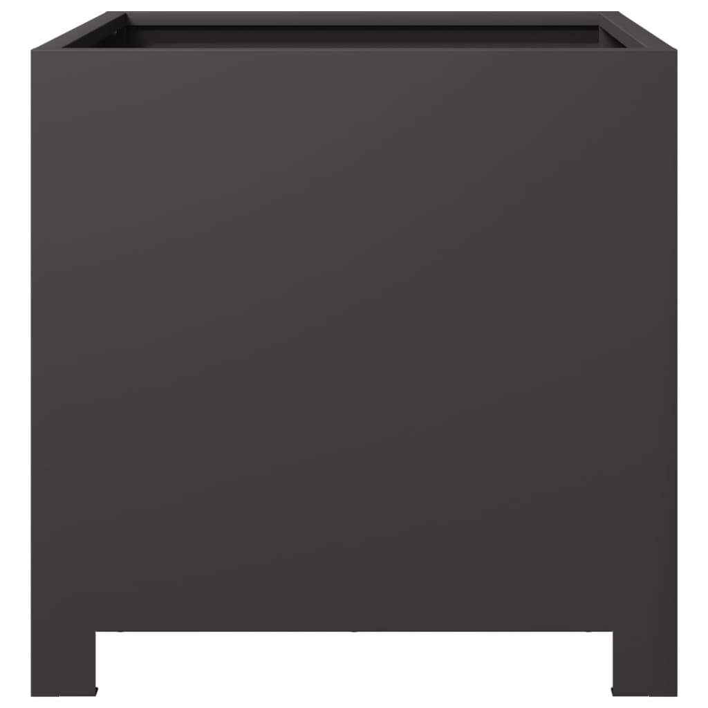 Plant Pot 2 pcs. Black 40x40x40 cm Steel