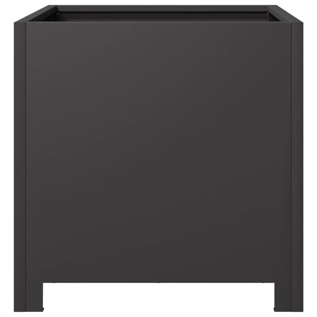 Plant Pot 2 pcs. Black 40x40x40 cm Steel