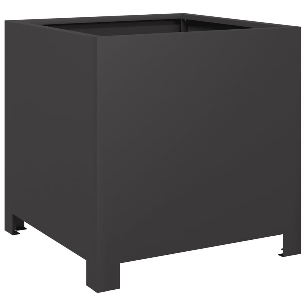 Plant Pot 2 pcs. Black 40x40x40 cm Steel