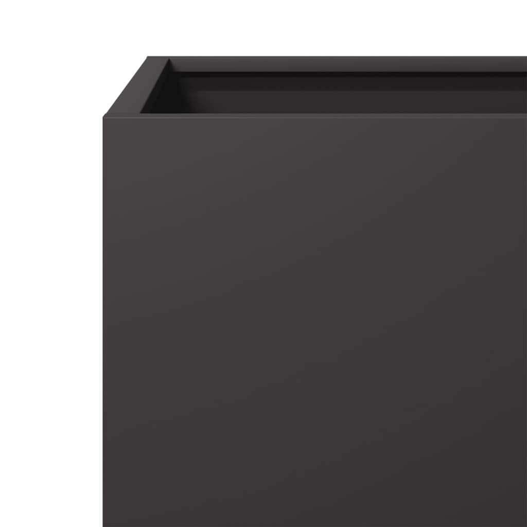 Plant Pot 2 pcs. Black 40x40x40 cm Steel