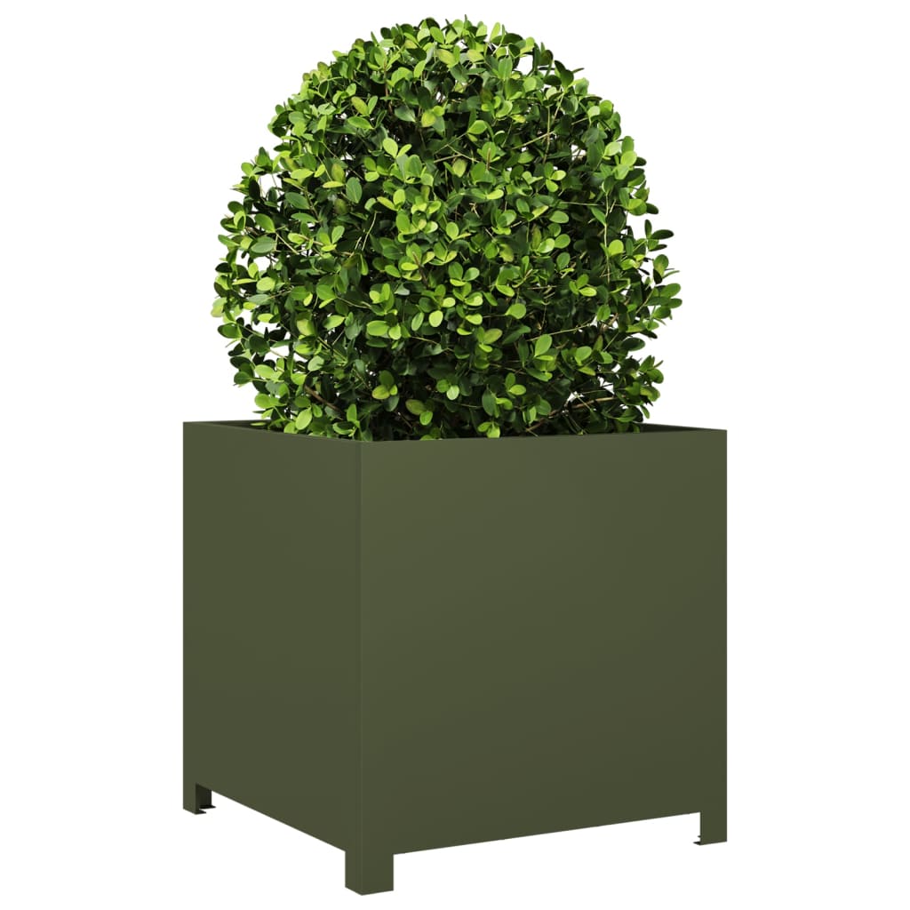 Plant Pot Olive Green 50x50x50 Steel
