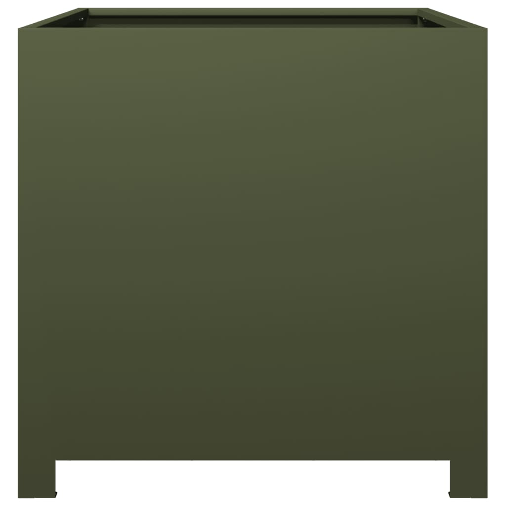 Plant Pot Olive Green 50x50x50 Steel
