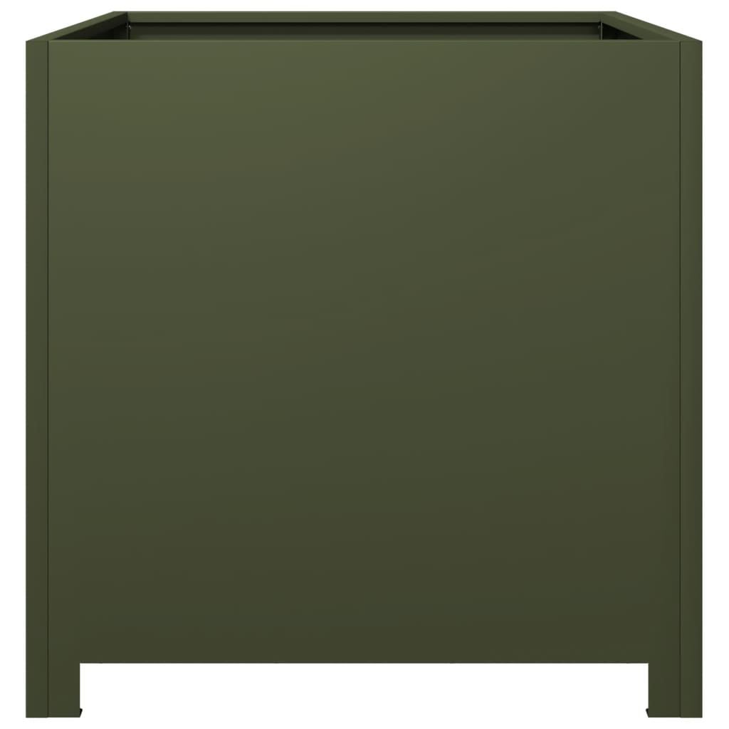 Plant Pot Olive Green 50x50x50 Steel