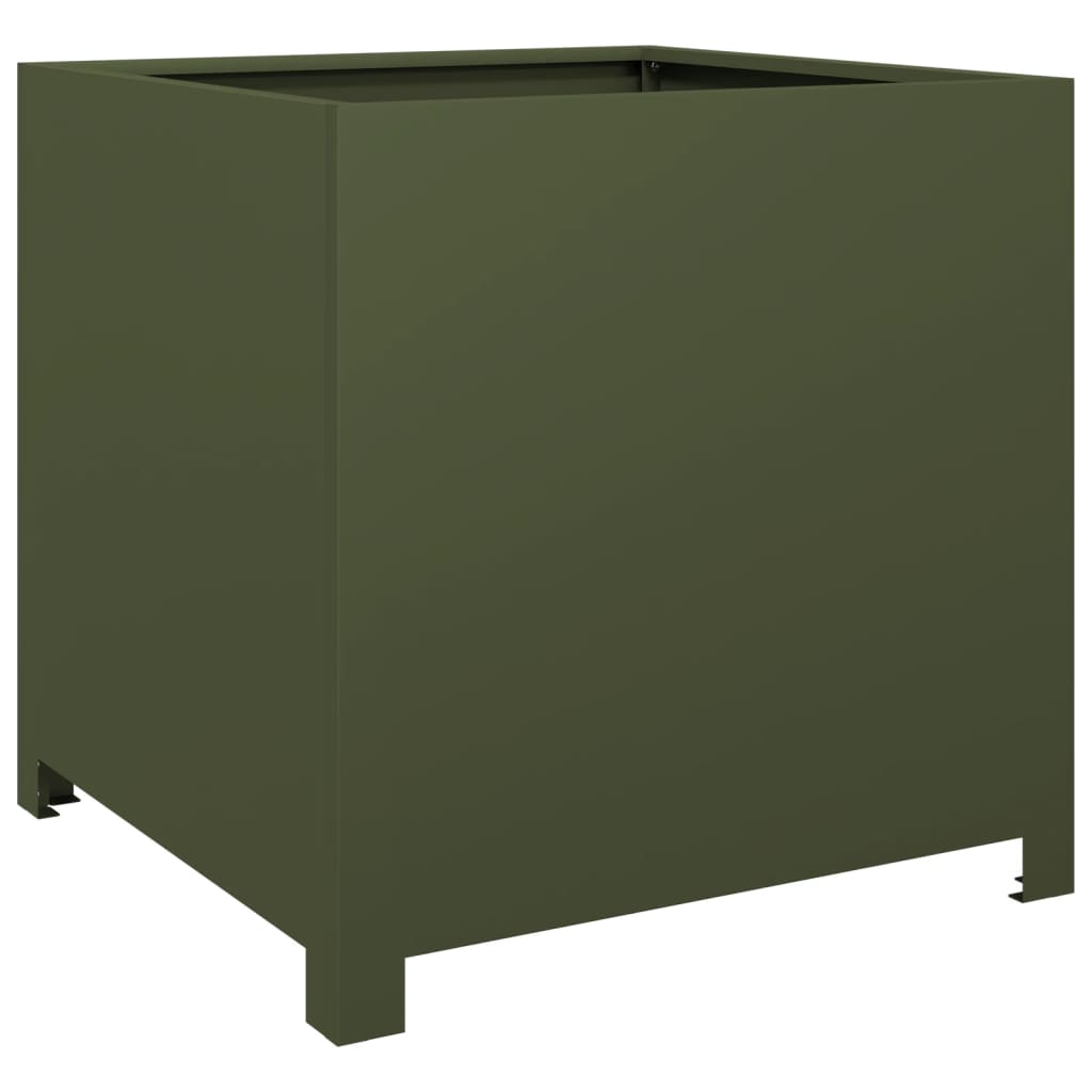 Plant Pot Olive Green 50x50x50 Steel
