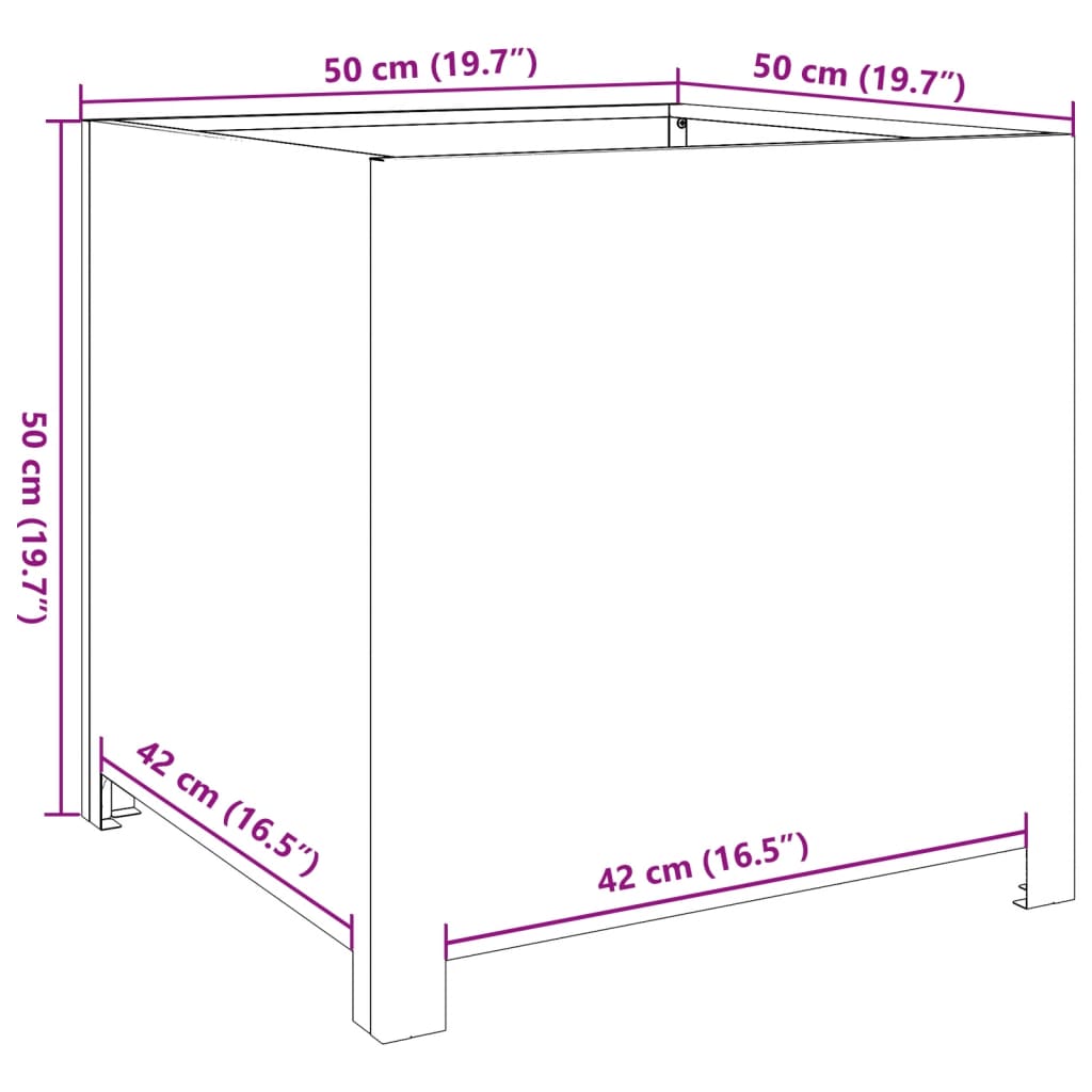 Plant Pot Olive Green 50x50x50 Steel