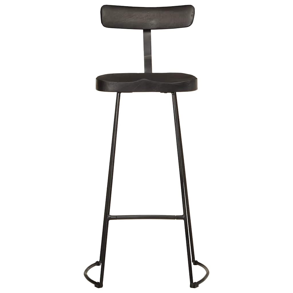 Barhocker 2 Stk. Schwarz 49x43x103 cm Mango Massivholz