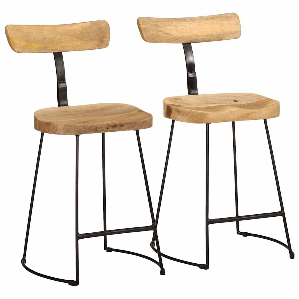 Barhocker 2 Stk. 49x43x79 cm Mango Massivholz