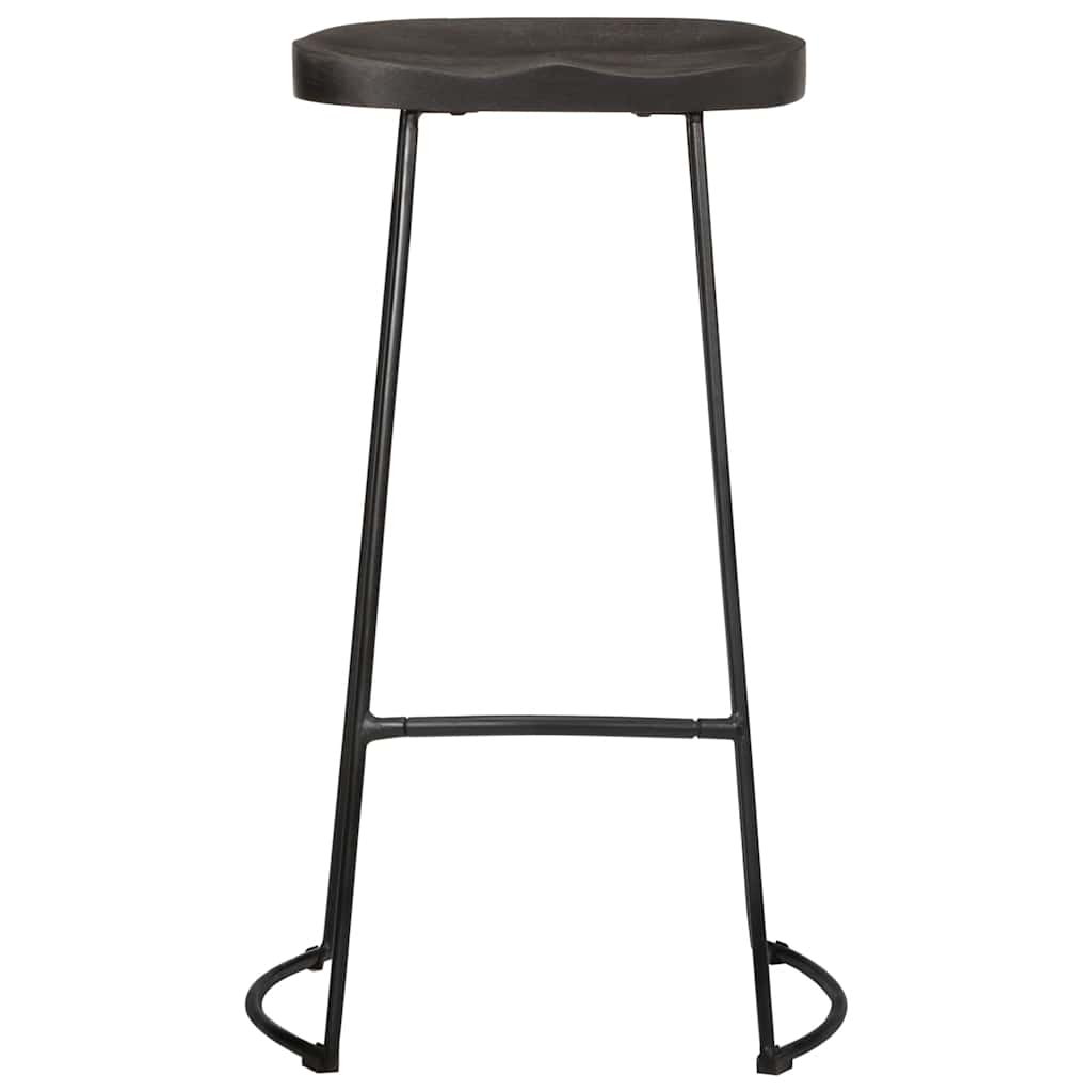 Barhocker 2 Stk. Schwarz 45x40x78 cm Mango Massivholz