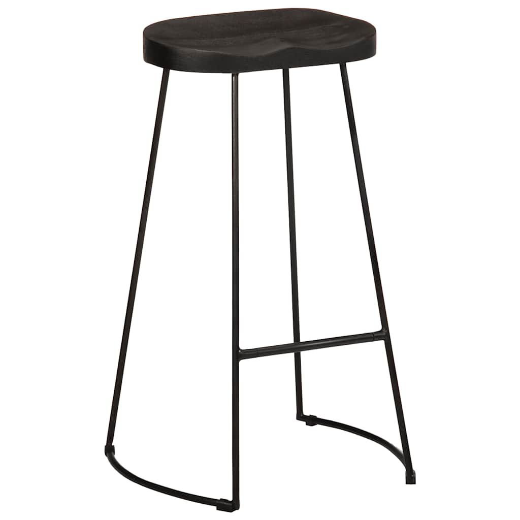 Barhocker 2 Stk. Schwarz 45x40x78 cm Mango Massivholz