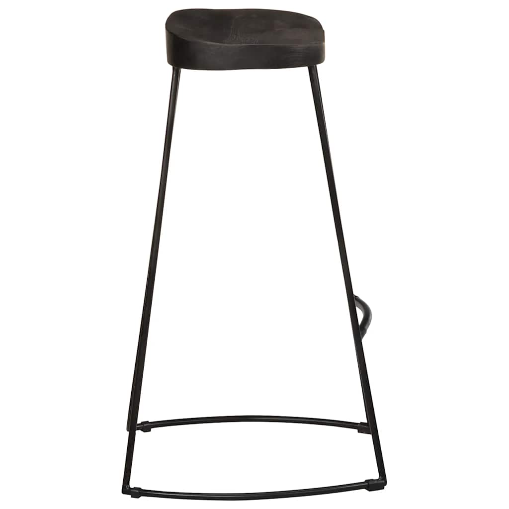 Barhocker 2 Stk. Schwarz 45x40x78 cm Mango Massivholz