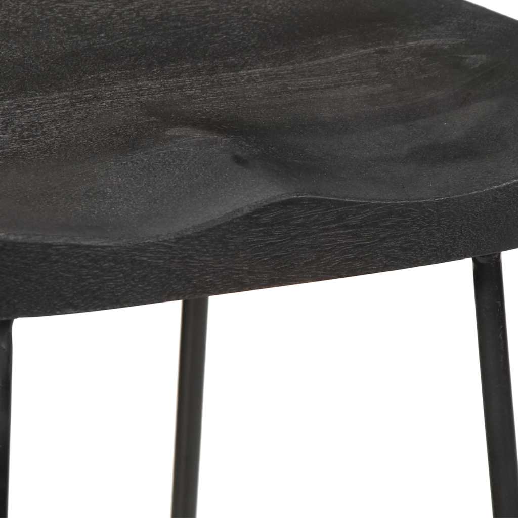 Barhocker 2 Stk. Schwarz 45x40x78 cm Mango Massivholz