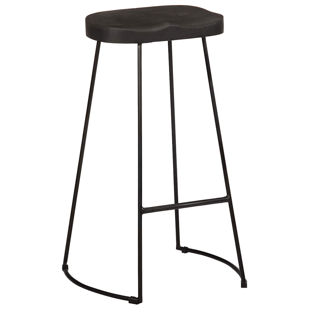 Barhocker 2 Stk. Schwarz 45x40x78 cm Mango Massivholz