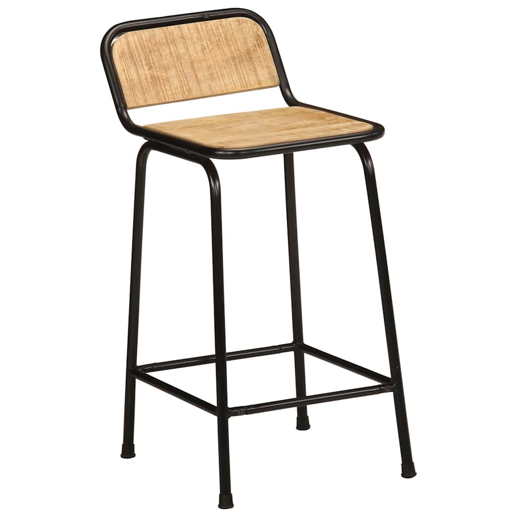 Barhocker 4 Stk. 46x35,5x80 cm Raues Mango Massivholz