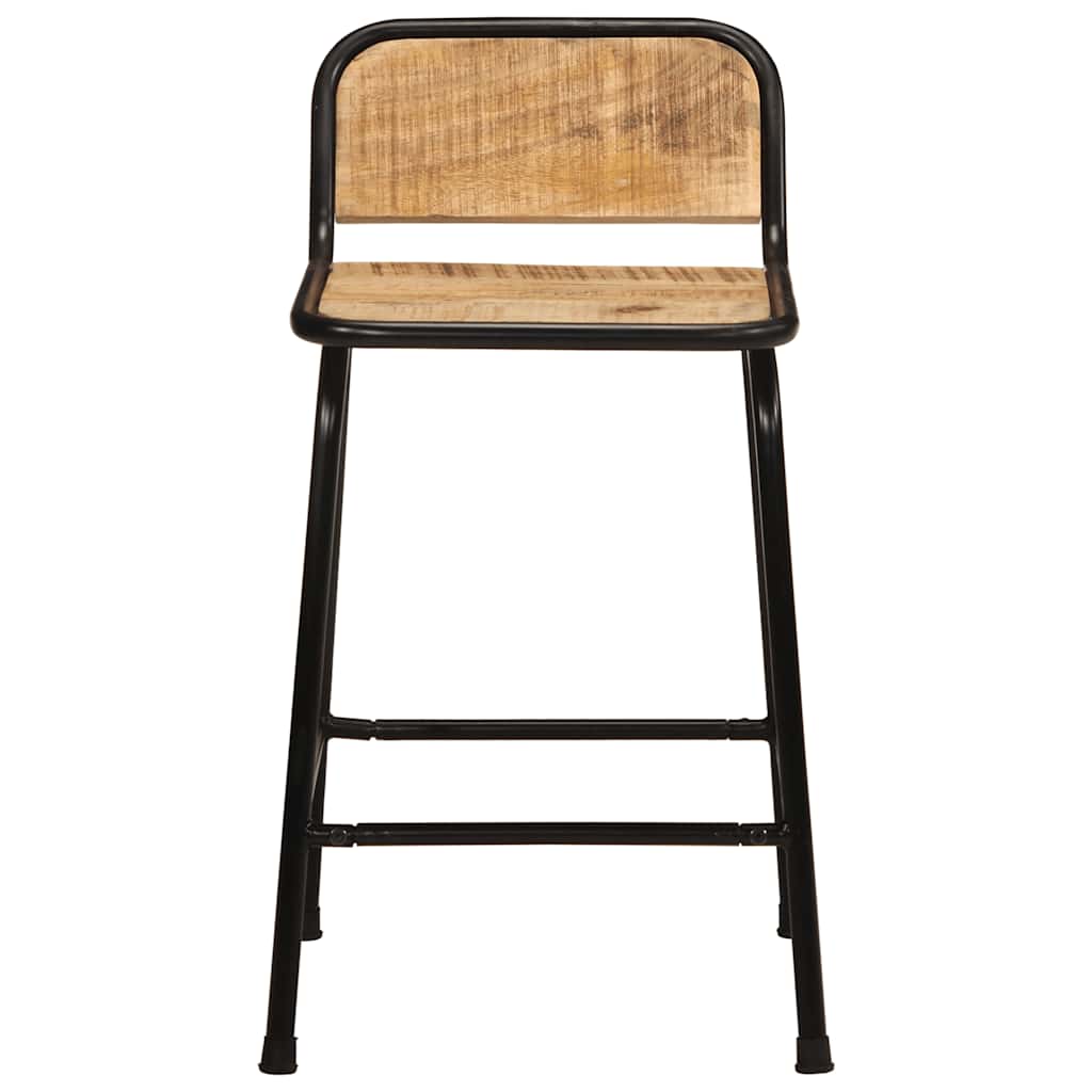 Barhocker 2 Stk. 46x35,5x70 cm Raues Mango Massivholz