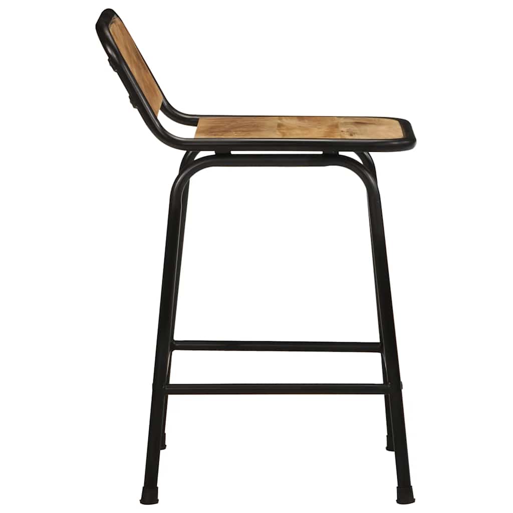 Barhocker 2 Stk. 46x35,5x70 cm Raues Mango Massivholz