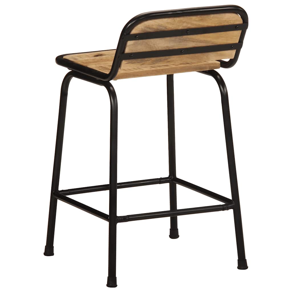 Barhocker 2 Stk. 46x35,5x70 cm Raues Mango Massivholz