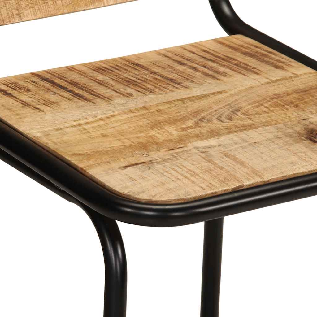 Barhocker 2 Stk. 46x35,5x70 cm Raues Mango Massivholz