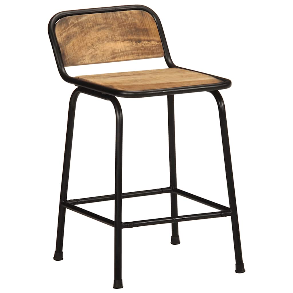 Barhocker 2 Stk. 46x35,5x70 cm Raues Mango Massivholz