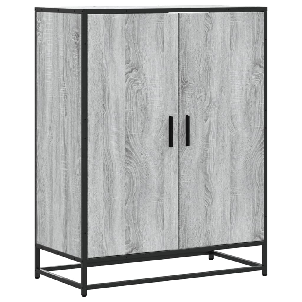 Shoe cabinet gray Sonoma 75x38x97.5 cm wood material metal