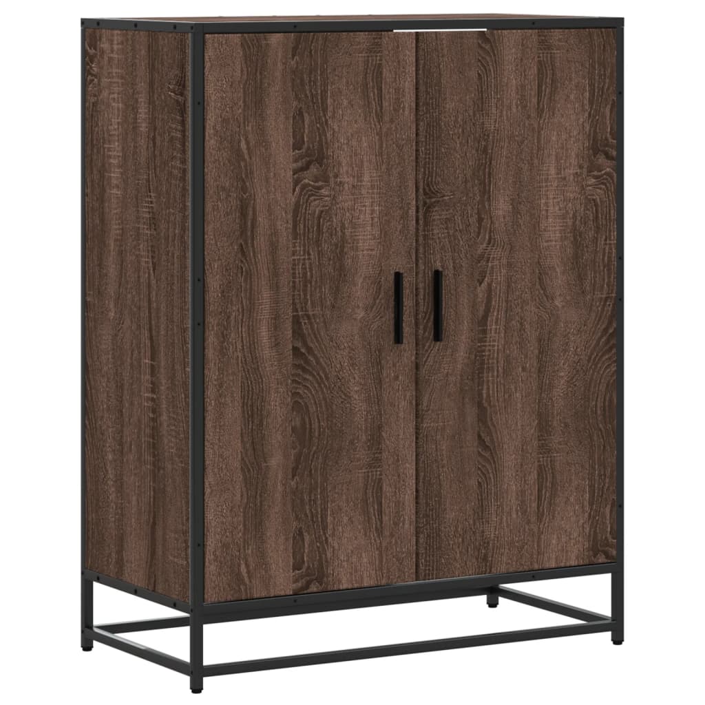 Shoe cabinet oak look 75x38x97.5 cm wood material metal