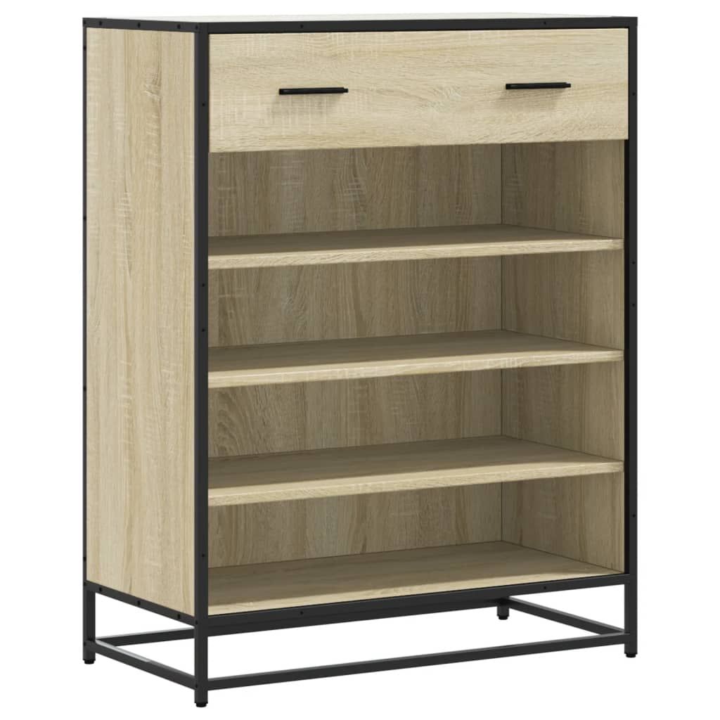 Shoe cabinet Sonoma oak 75x38x97.5 cm wood material metal
