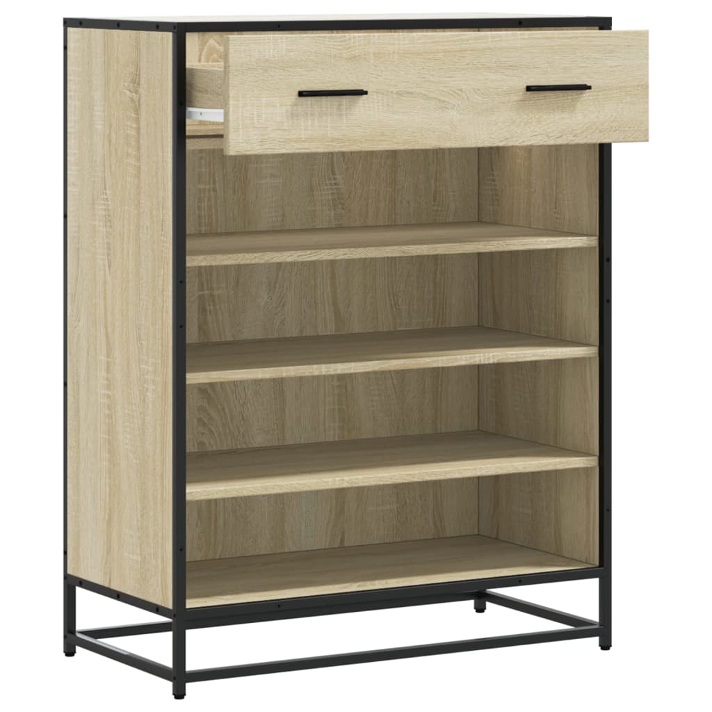 Shoe cabinet Sonoma oak 75x38x97.5 cm wood material metal