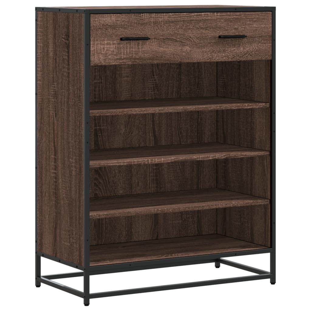 Shoe cabinet oak look 75x38x97.5 cm wood material metal
